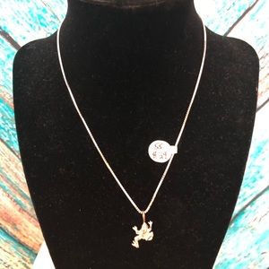 NWT Sterling Silver 16” Necklace with Frog Charm